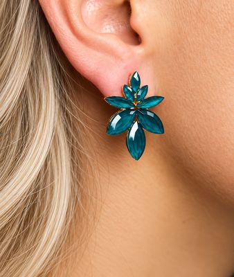 Vintage teal green flower
