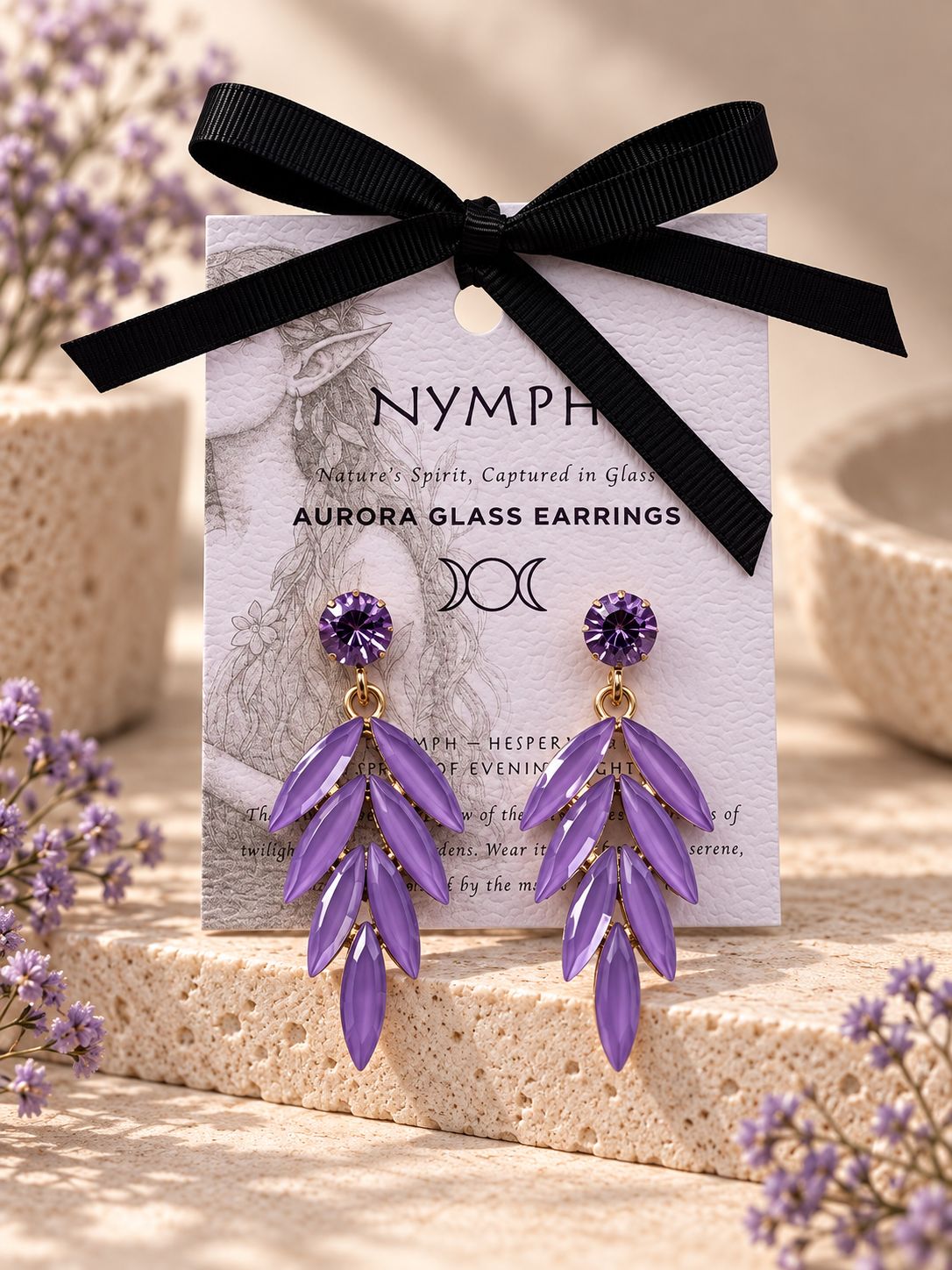 Vintage lavender raindrops