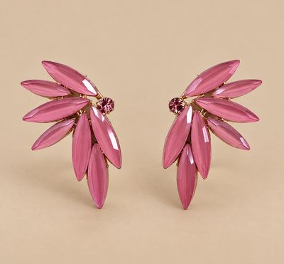 Vintage Roze Quartz vleugel oorbellen