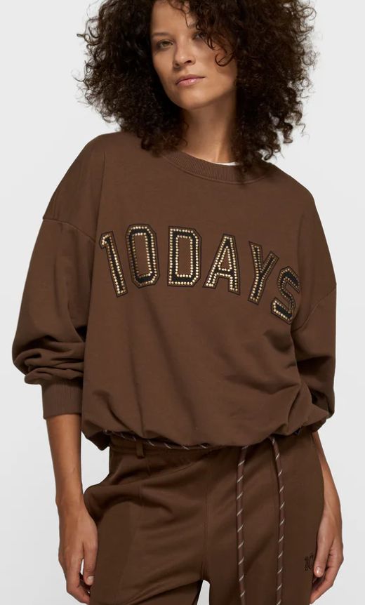 10 DAYS Pleated sweater bruin 20-814-6201