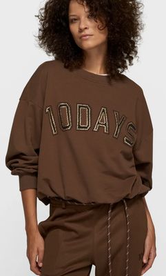 10 DAYS Pleated sweater bruin 20-814-6201