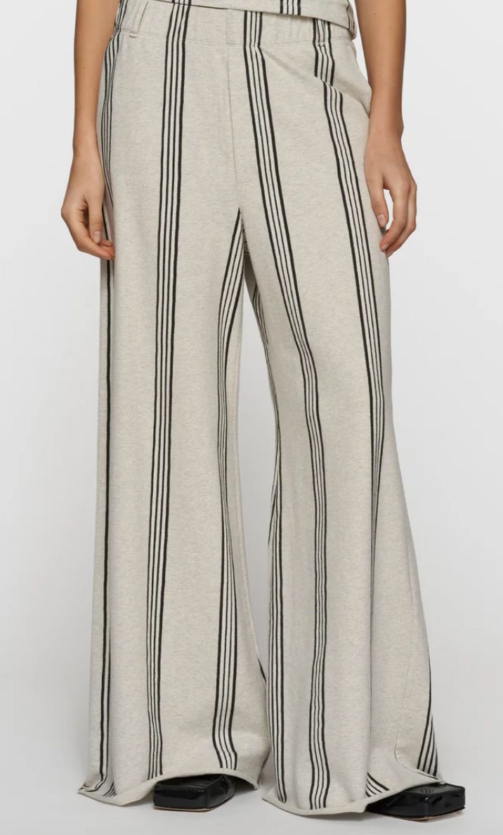 10 Days wide leg jogger stripes ecru 20-011-6202