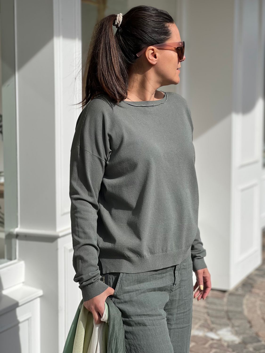 TRANSIT Pullover groen 8437