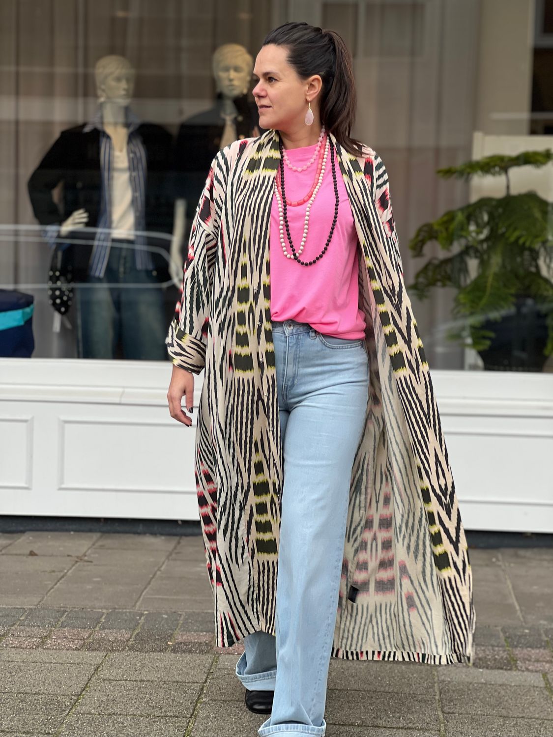 RABENS Kimono jurk print W26181120 SUNITA