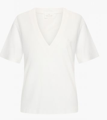 Aimee the Label Shirt ecru ZackA v-neck