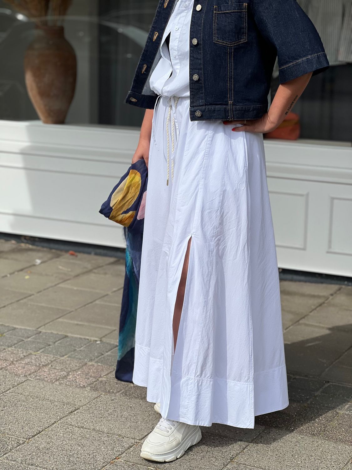 10 Days skirt poplin white 20-108-6202