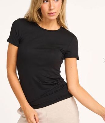 Majestic Filatures Shirt korte mouw RH Zwart FTS007