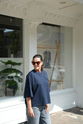 Ame Antwerpen Boxy T-shirt blauw Eloise-A