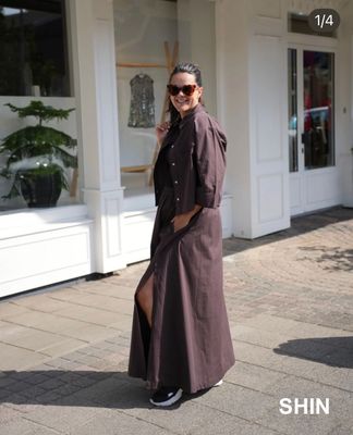 Ame Antwerpen long skirt poplin bruin Kilt