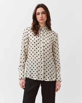 Diega Print blouse Zwart ecru 11736