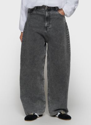 10 Days wide pants jog denim black 20-063-6203