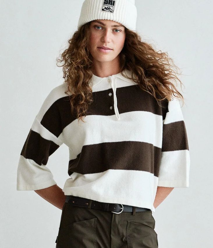 PENN &amp; INK N.Y. Pullover stripe ecru W26B423