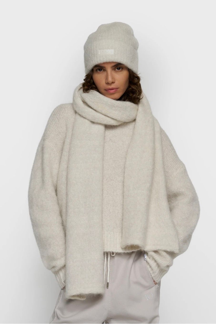10 Days hairy knit scarf lurex