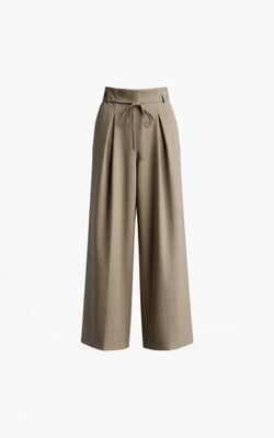 Aimee the Label NykW6 Trousers Sand check NykW6 Trousers