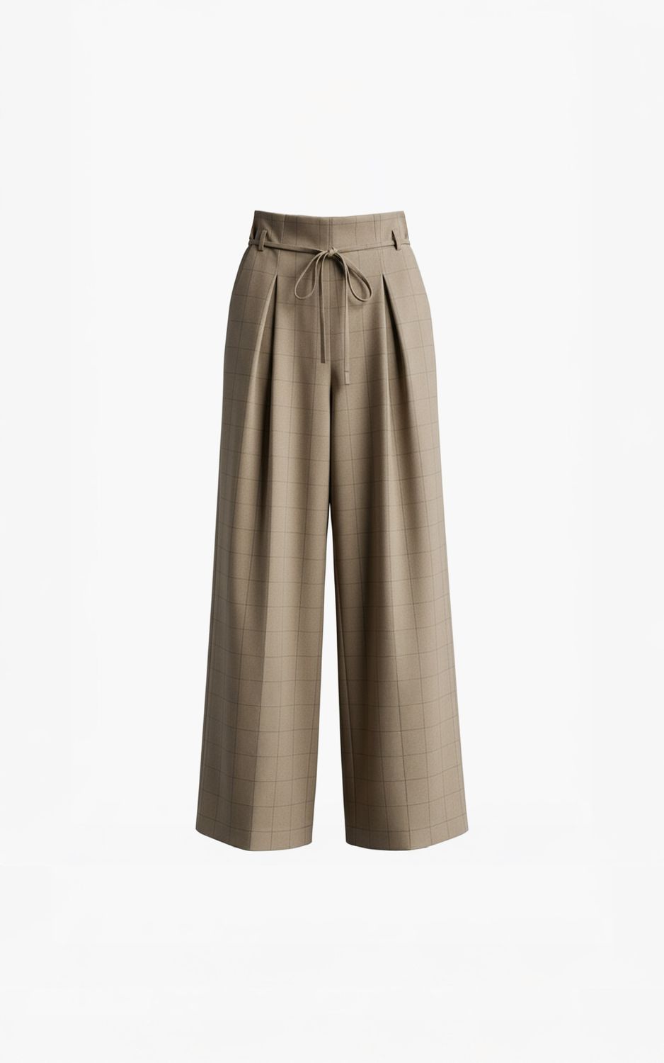Aimee the Label NykW6 Trousers Sand check NykW6 Trousers