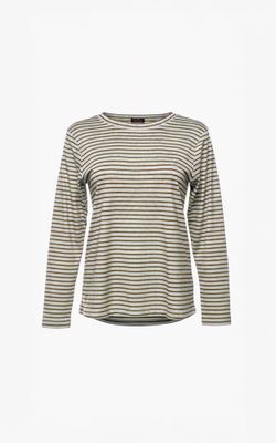 Aimee the Label ZenoLucaW6 STRIPED LS Brown Stripe ZenoLucaW6 STRIPED L