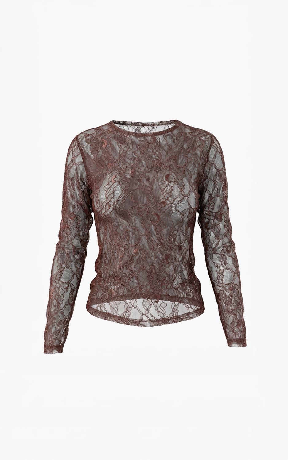 Aimee the Label Tonny Lace round neck LS Brown Tonny Lace round nec