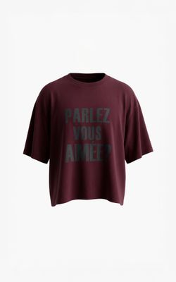 Aimee the Label ElaraW6 Shirt Burgundy, Grey Letters ElaraW6 Shirt
