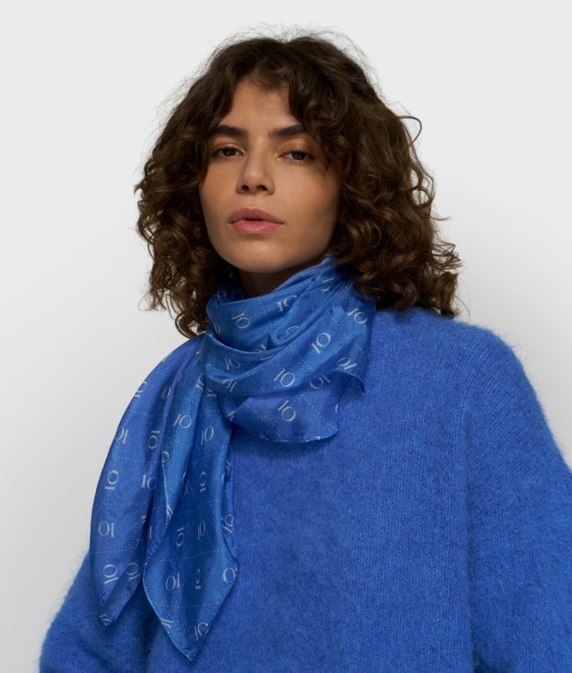 10 Days silk scarf monogram ultramarine 20-908-6203
