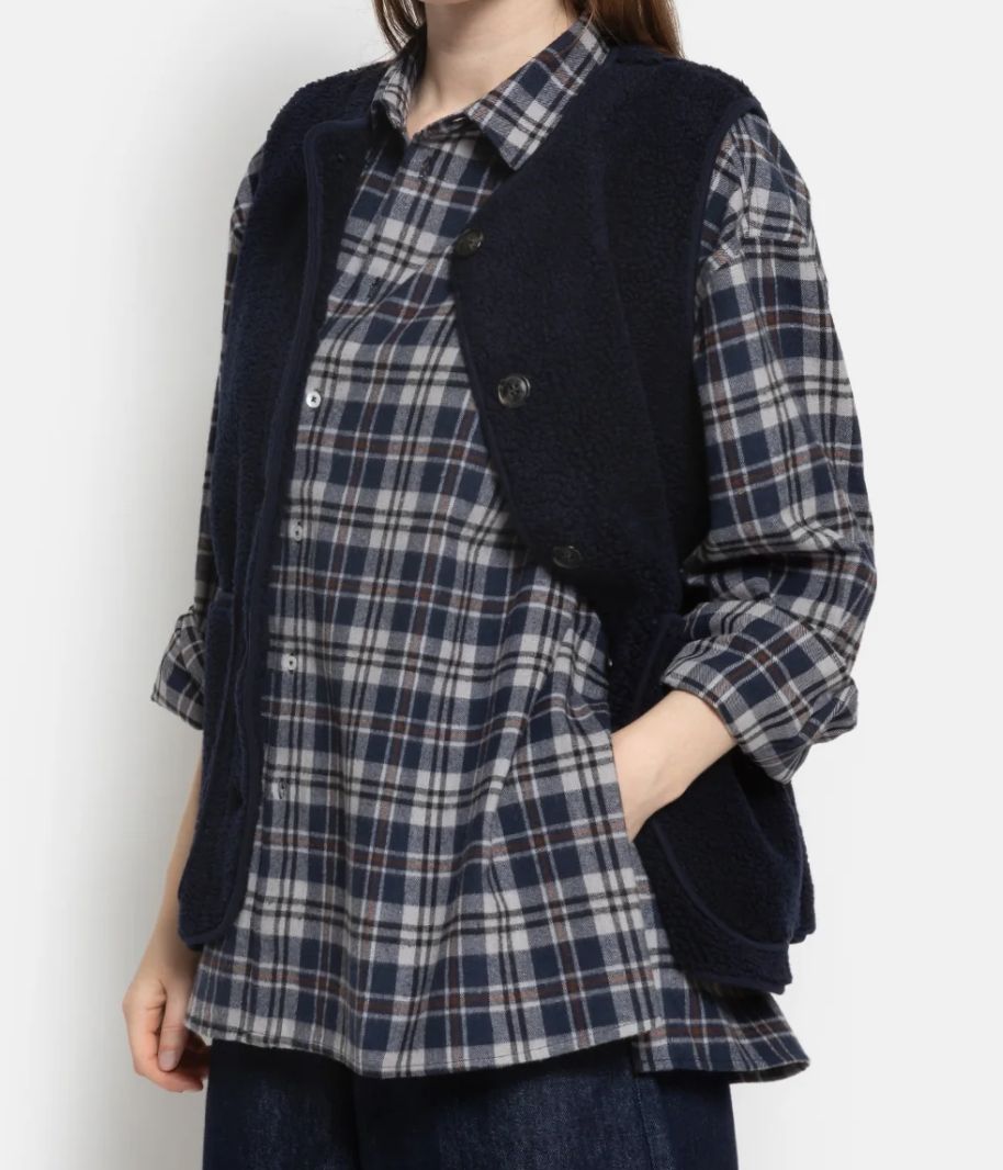 Ame Antwerpen Flannel blouse blauw ONLY