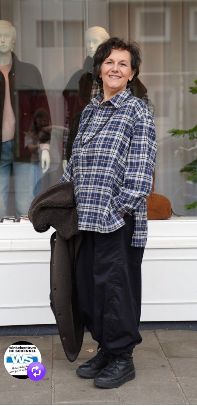 Ame Antwerpen Flannel blouse blauw ONLY