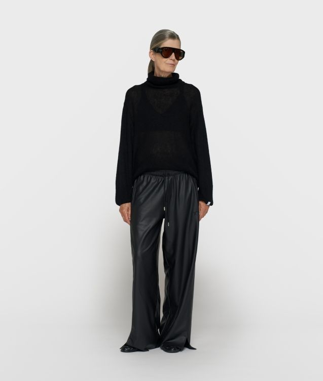 10 Days wide leg PU pants black 20-032-6204