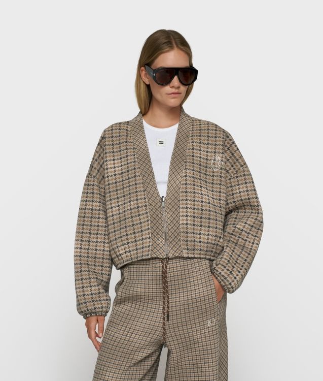 10 Days check cardigan champagne 20-854-6204