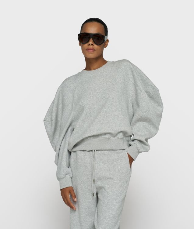 10 Days puff sleeve sweater neoprene light grey melee 20-820-6204