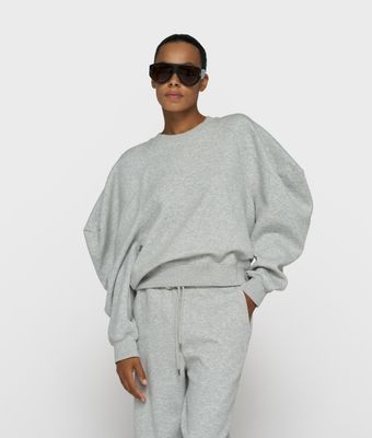 10 Days puff sleeve sweater neoprene light grey melee 20-820-6204