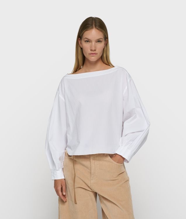10 Days boatneck blouse poplin white 20-408-6204