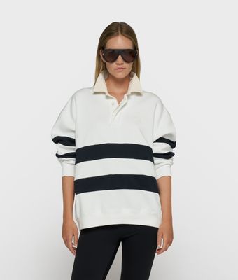 10 Days statement rugby sweater stripes ecru 20-801-6204