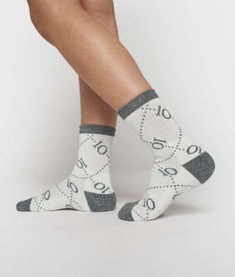 10 Days socks all over monogram ecru 20-933-6204