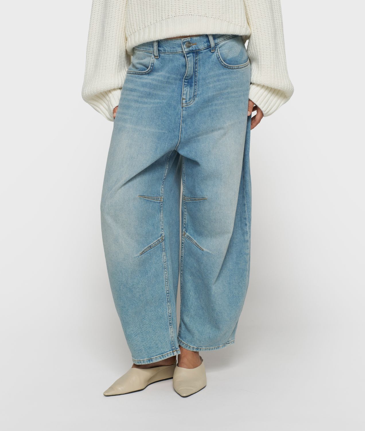 10 Days wide tapered denim pants blue denim 20-061-6204