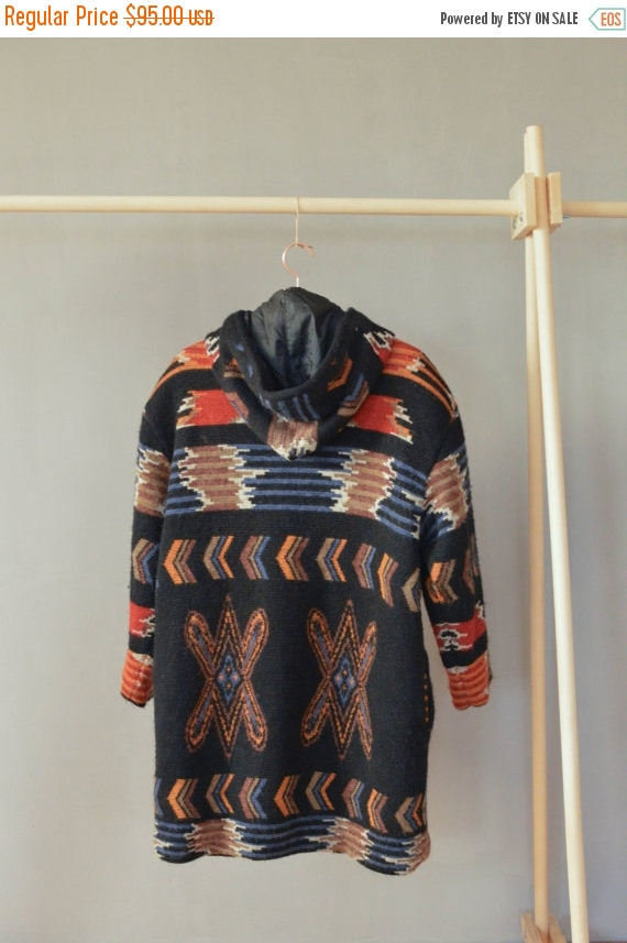 aztec wool coat