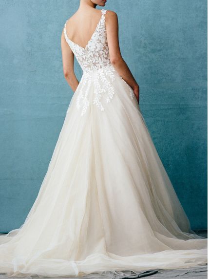 SLEEVELESS, BATEAU, A-LINE, BALLGOWN, TRAIN ACW19621