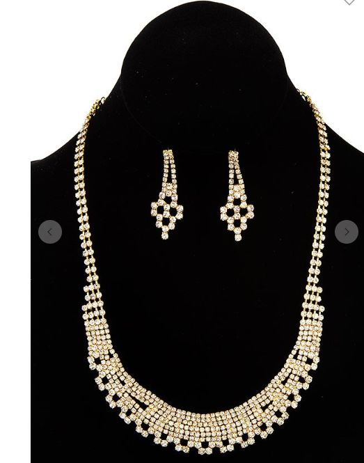 Rhinestone Pave Curved Bib Necklace