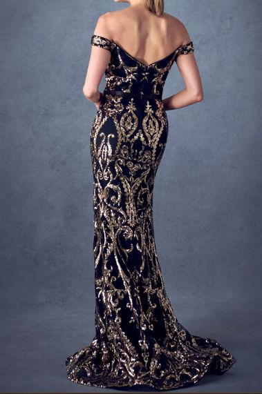 V-NECK, OFF-SHOULDER, TRUMPET  AN1341