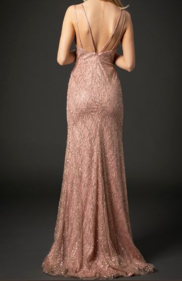 SCOOP NECK, SLEEVELESS, BACKLESS, SHEATH AN1076