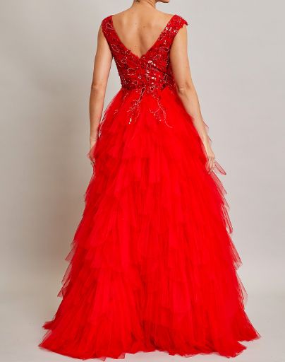 SLEEVELESS, V-NECK, A-LINE, BALLGOWN SR231003