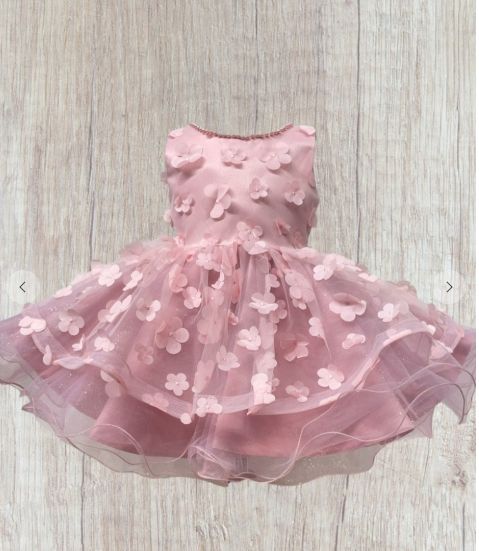 3d Flowers Elegant Baby Dress 9170B