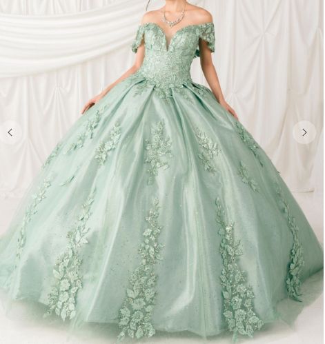 Sweetheart 3d Sequin Floral Quince Gown 8045J