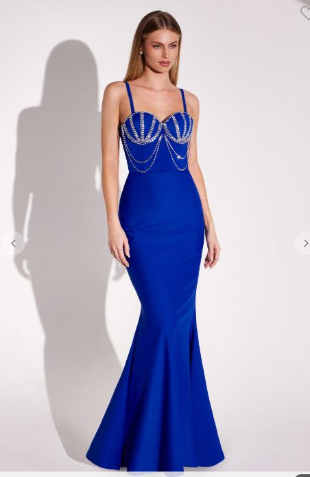 Crystal Drape Bustier Dress T9003