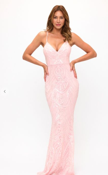 Sequin Back Lace Up Mermaid  AD1383E S8417