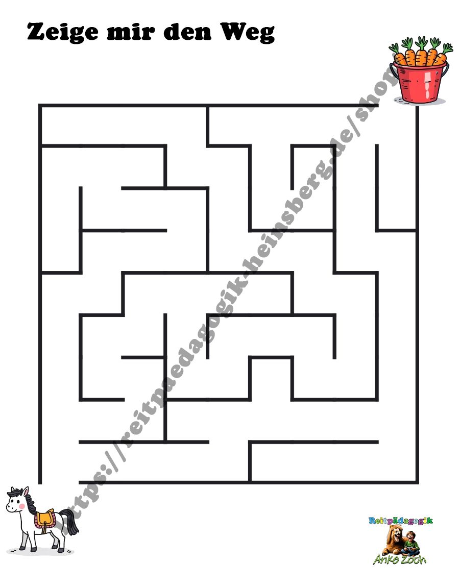 Blatt 1 des Spiels "Labyrith - Suche den Ausgang"