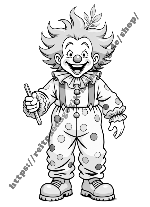 Lustiger Clown – Ausmal‑, Ausschneide‑ & Bastelspaß Lustiger Clown Blatt 1