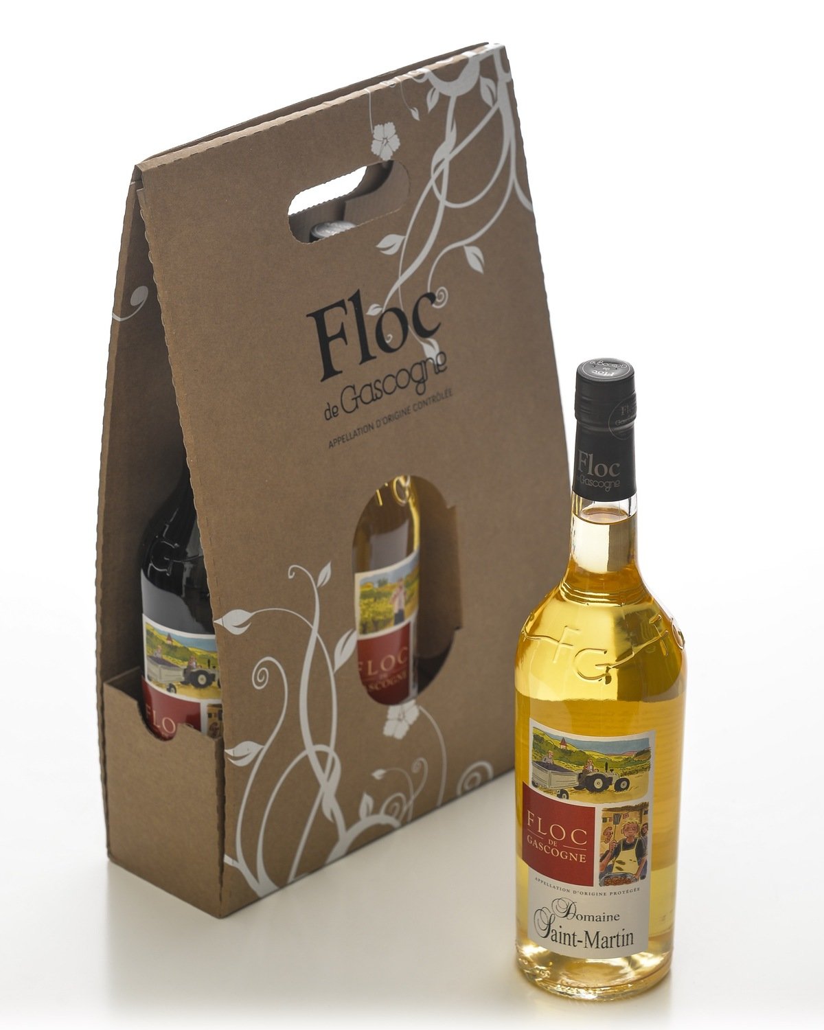 Valisette 3 bouteilles de Floc, rouge, blanc, ou mixte - Bouteilles 75 cl