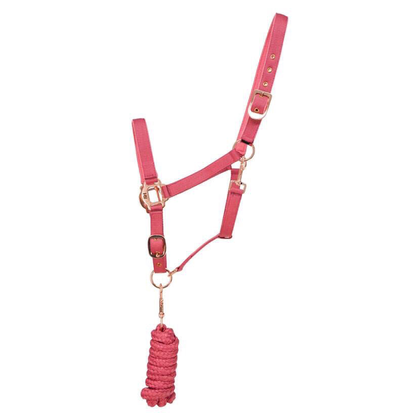 HY ROSE GOLD HEADCOLLAR&amp;LEADROPE , PONY,COB,FULL