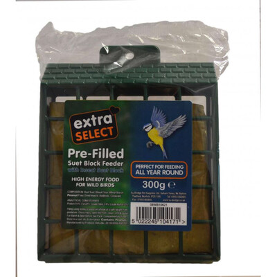 EXTRA SELECT PRE-FILLED SUET BLOCK FEEDER. 2FOR £3.00