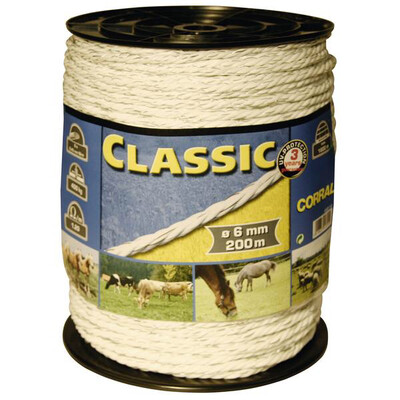 ELECTRIC FENCING ROPE CLASSIC. 6mmX200m