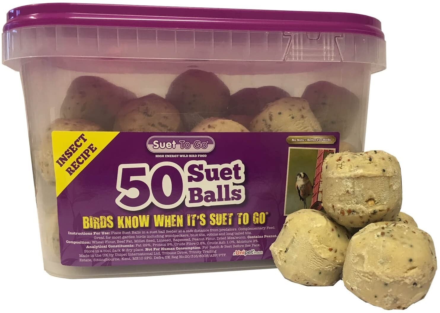 SUET TO GO INSECT SUET BALLS IN TUB 50.